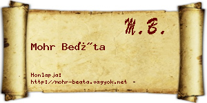 Mohr Beáta névjegykártya