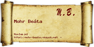 Mohr Beáta névjegykártya
