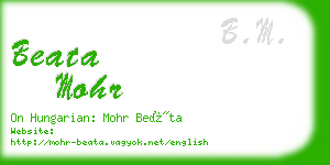 beata mohr business card